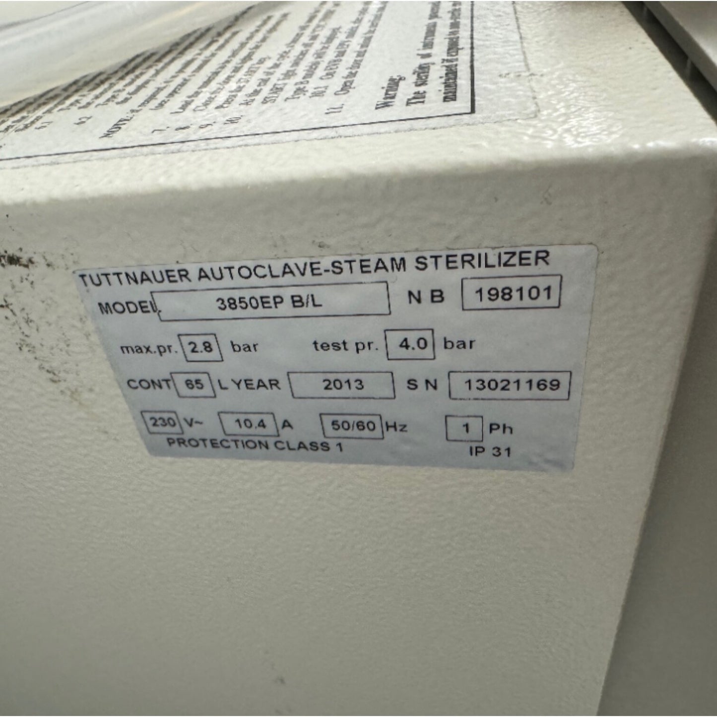 Heidolph Tuttnauer 3850ep Lab Autoclave Sterilizer 230V - WARRANTY