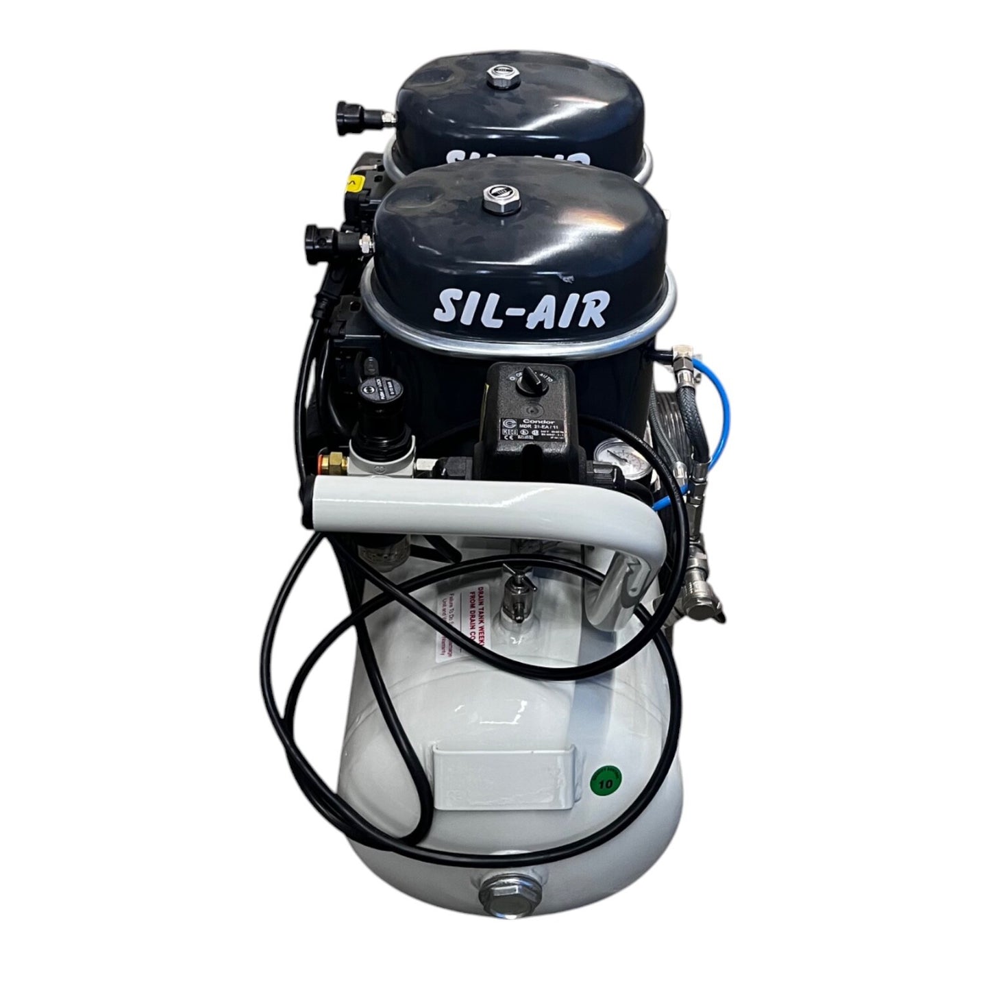 Sil-Air 100-24 2 x 1/2 HP 4.5 CFM 6 Gallon Portable Silent Air Compressor