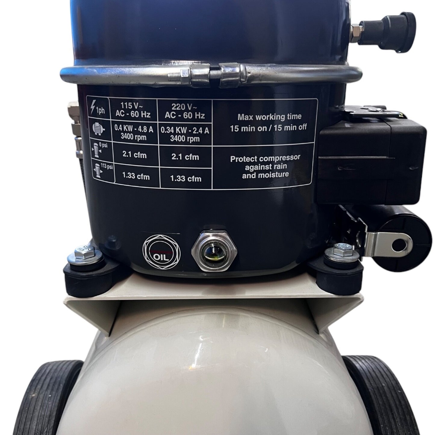 Sil-Air 100-24 2 x 1/2 HP 4.5 CFM 6 Gallon Portable Silent Air Compressor