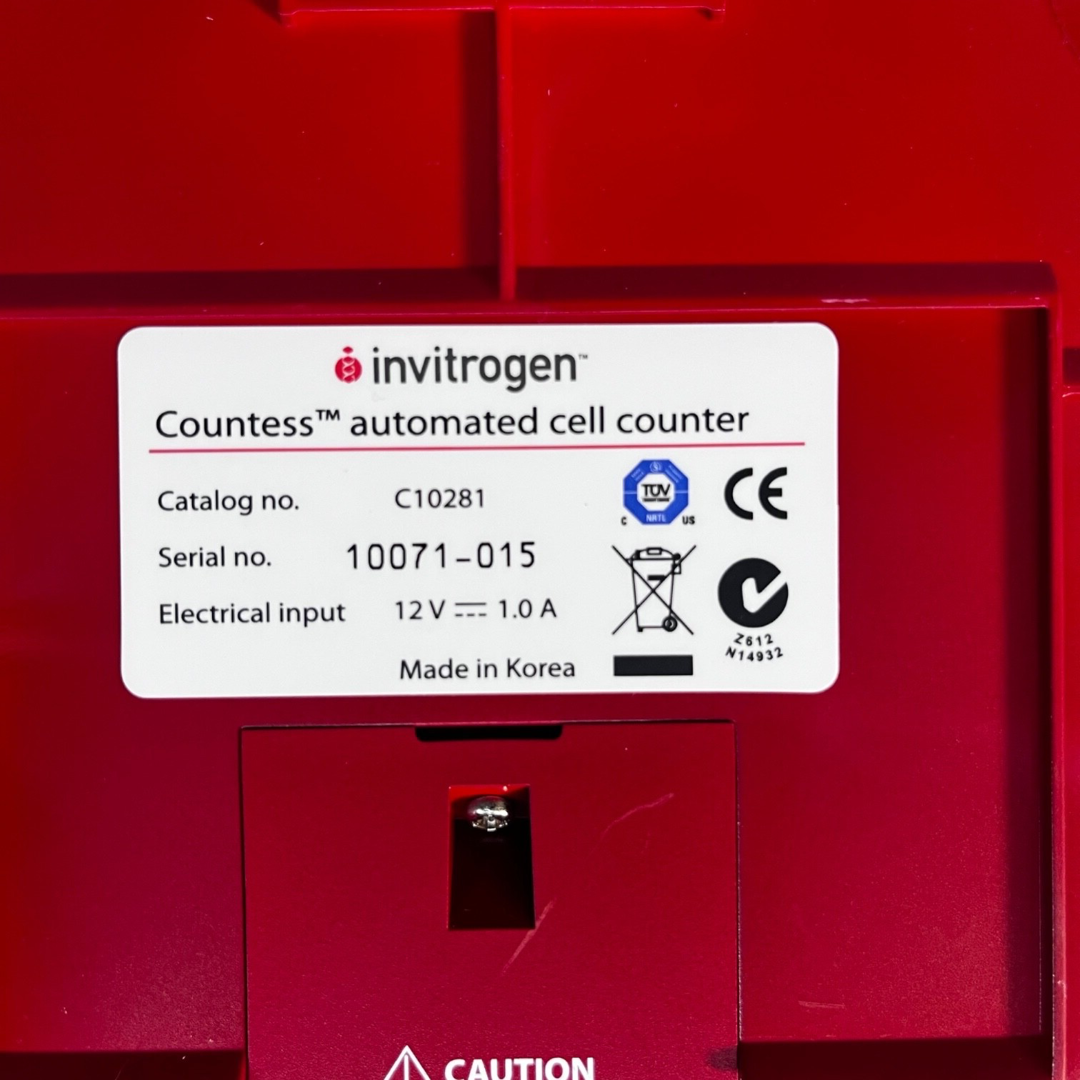 Invitrogen C10281 Countess Automated Cell Counter NO POWER CORD WARRANTY